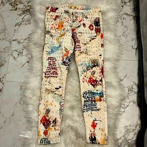Print Denim Jeans 28